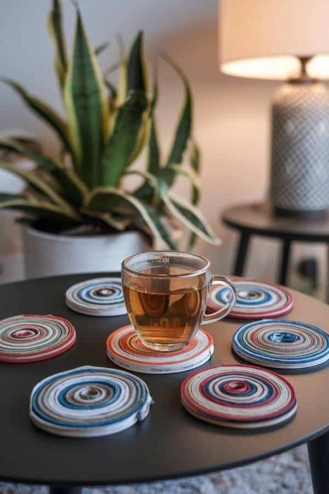 Colorful Coiled Paper Coasters