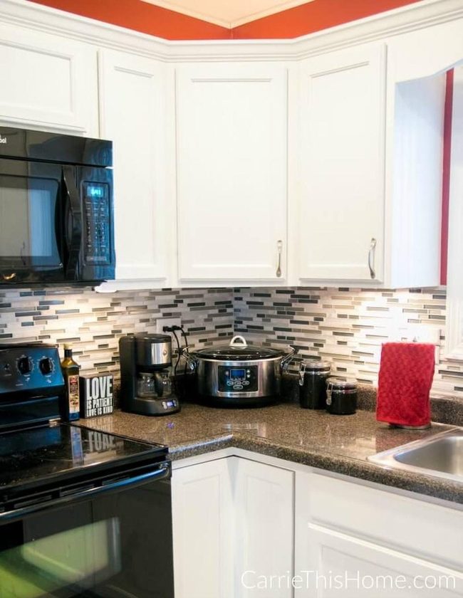 White Painted Dark Oak Cabinets