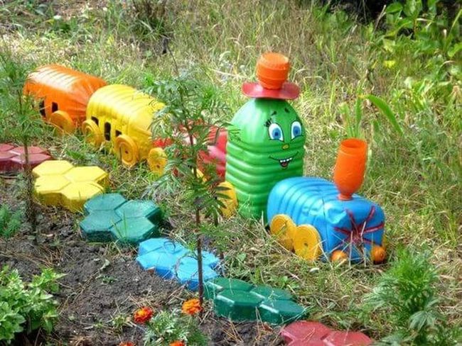Plastic Bottle Train Rainbow