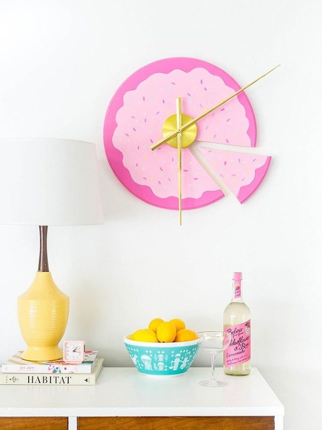 Pink Cookie Clock With Yellow Lemon Pop