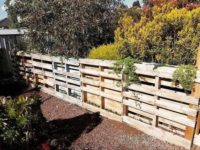 Reclaimed Wood Fence With Living Planters