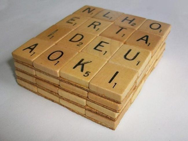 Hidden Word Scrabble Coasters