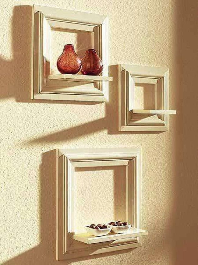 Repurposed Frames As Wall Shelves