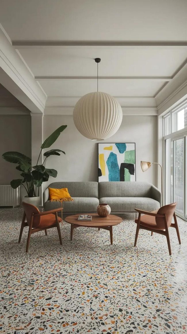 Colorful Aggregate Chips Floor Art