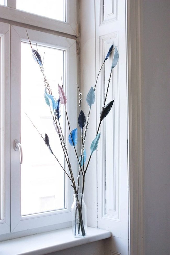 Paper Feathered Pussy Willow Art