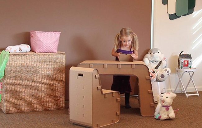 Cardboard Desk Playroom Browns