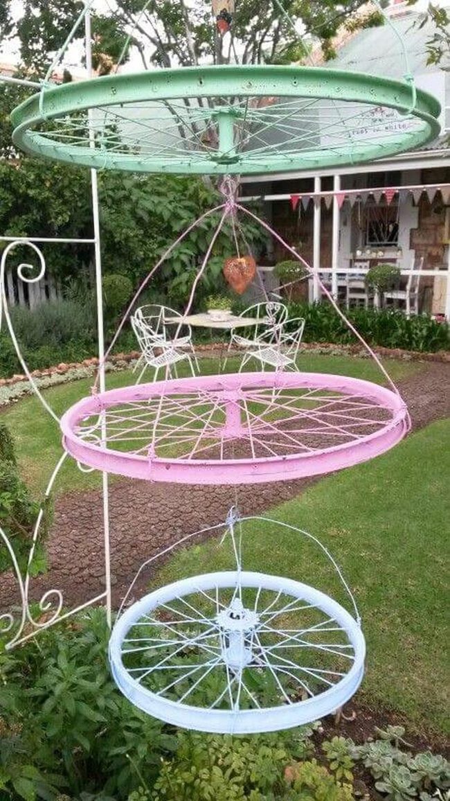 Pastel Bicycle Wheels Garden Mobile