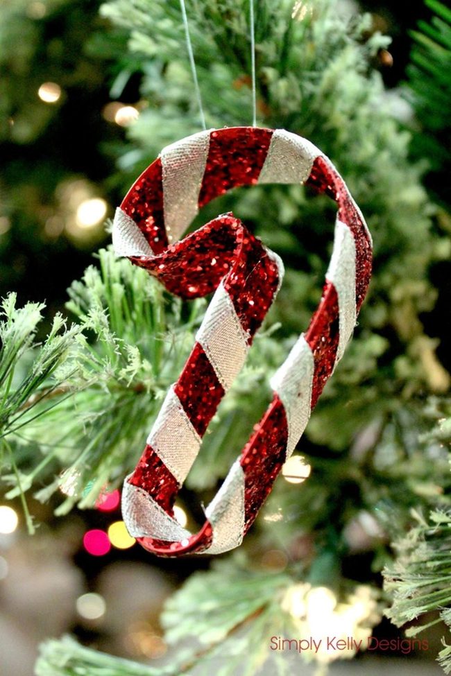 Green Pine With Candy Cane Accents