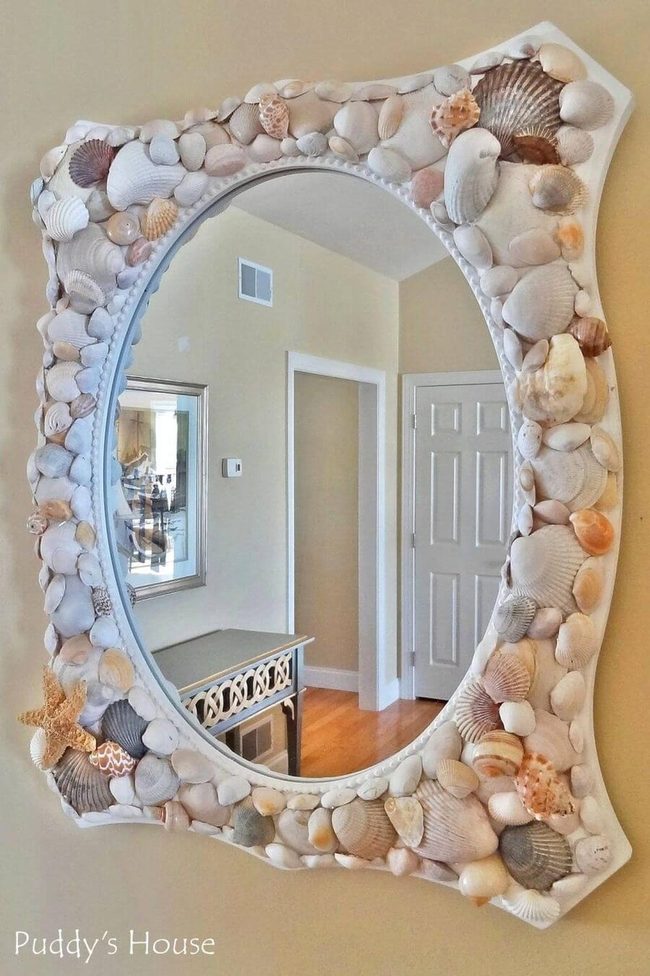 Seashell Mirror Light Reflector