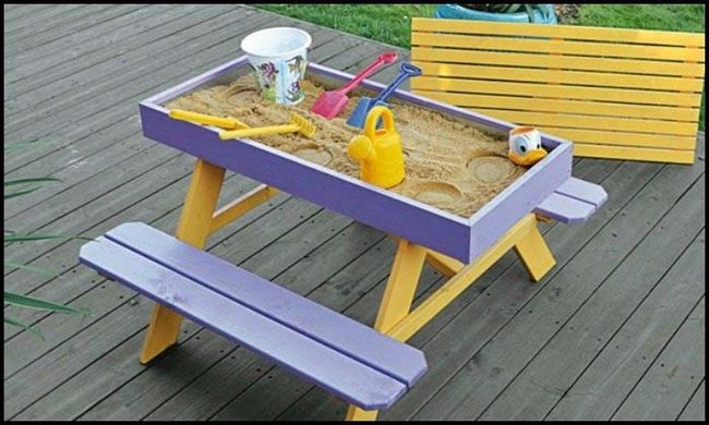 Picnic Table Sandbox Hybrid