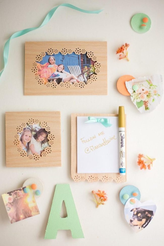 Wooden Frames With Floral Cutouts And Gold Accents