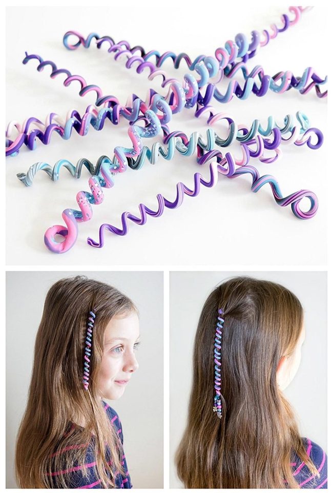 Rainbow Spiral Hair Clips