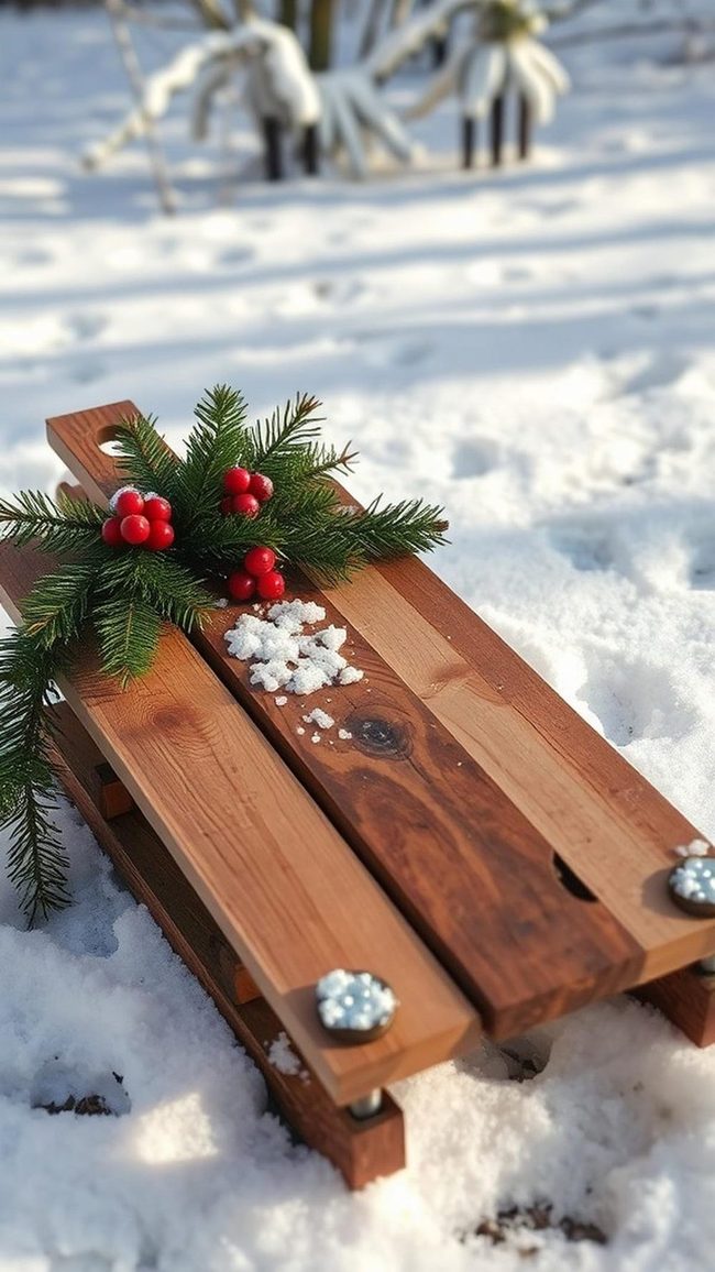 Wooden Sled Rustic Charm