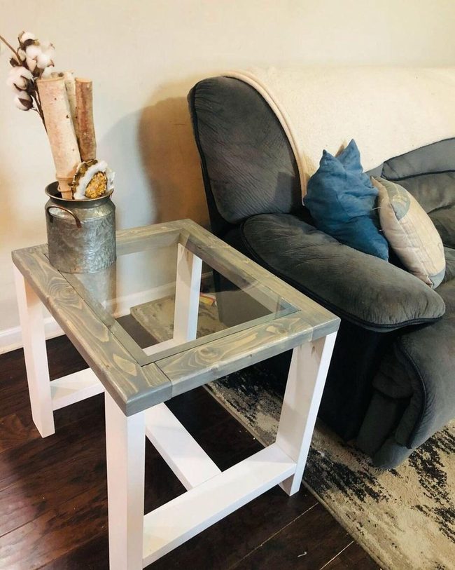 Glass Top Meets Natural Wood Base