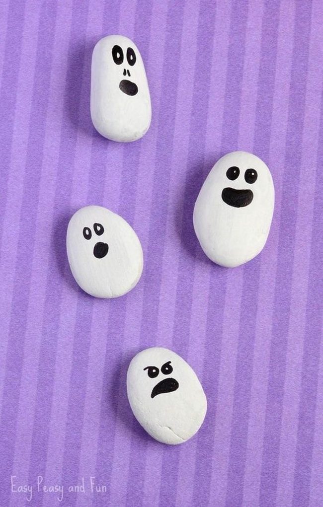 Quirky Ghost Rocks Purple Halloween