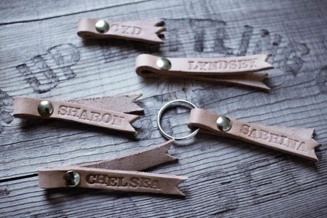 Personalized Leather Name Keychains