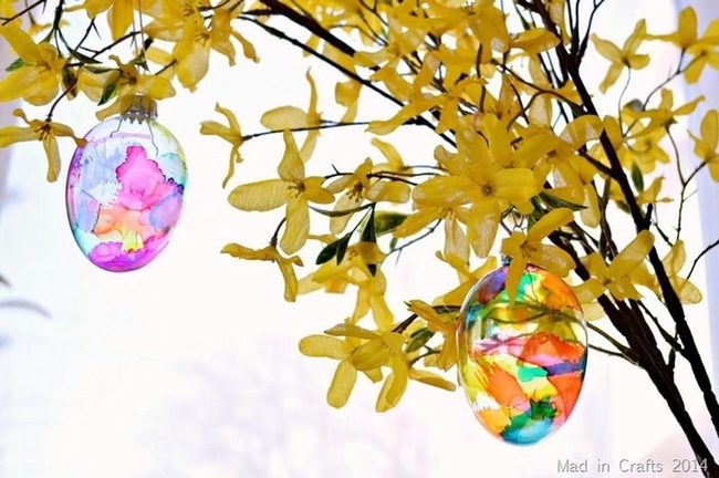 Bright Yellow Blooms Glass Ornaments