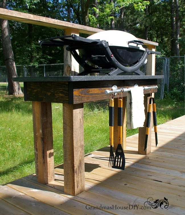 Salvaged Wood Grill Station