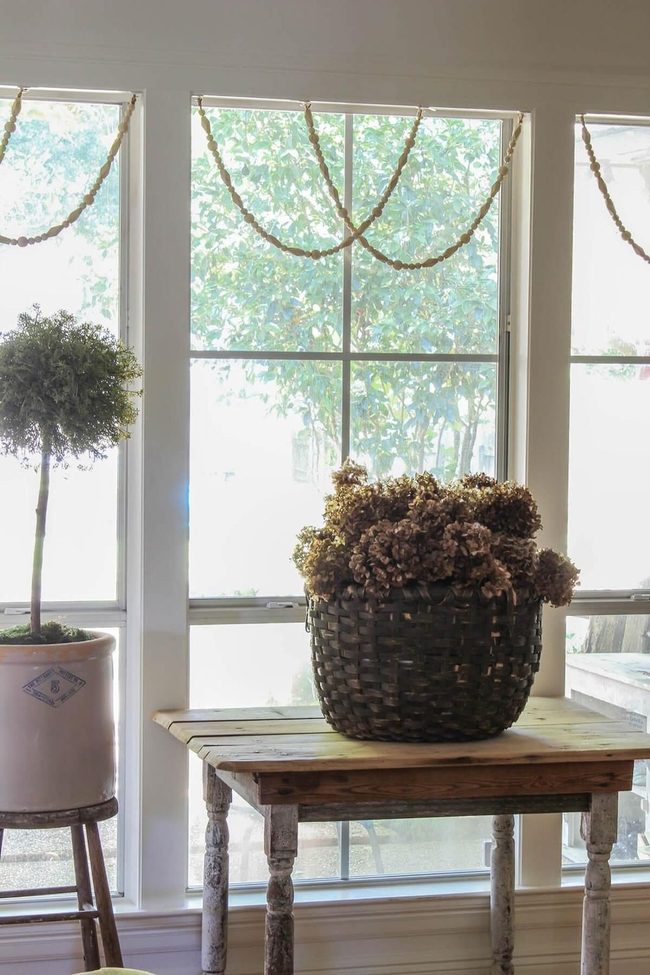 Draped Floral Garland Window Swag