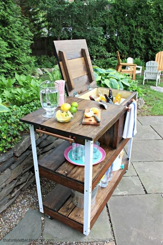 Mobile Cooler Cart For Backyard Hosting