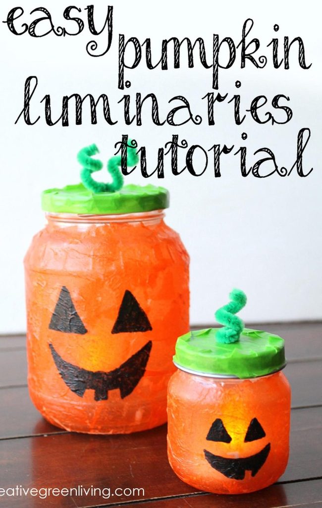 Orange Glass Halloween Lanterns