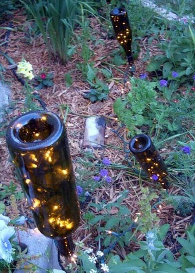 Dark Green Glass Bottle Lights