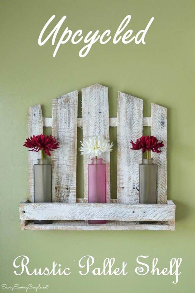 Reclaimed Pallet Plant Shelf