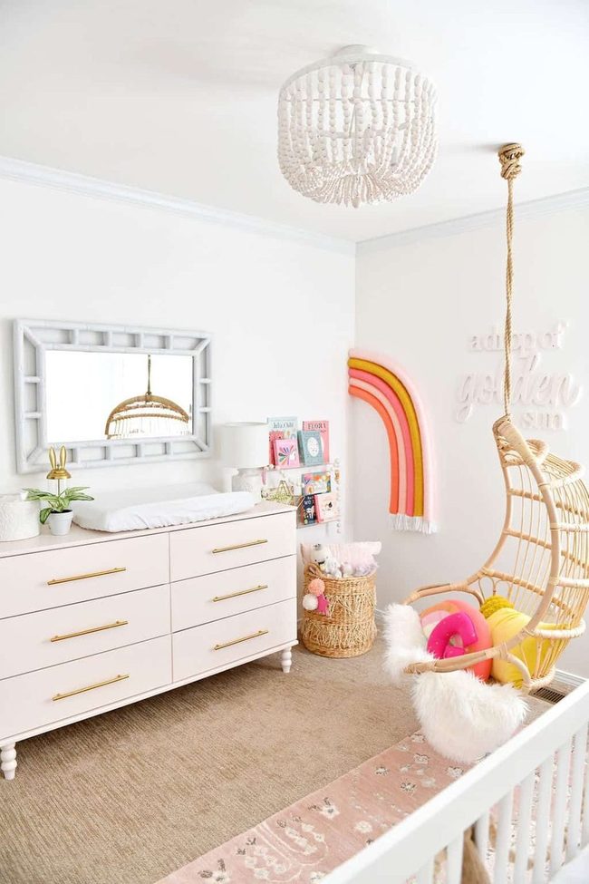 Pink Dresser Brass Hardware Upgrade
