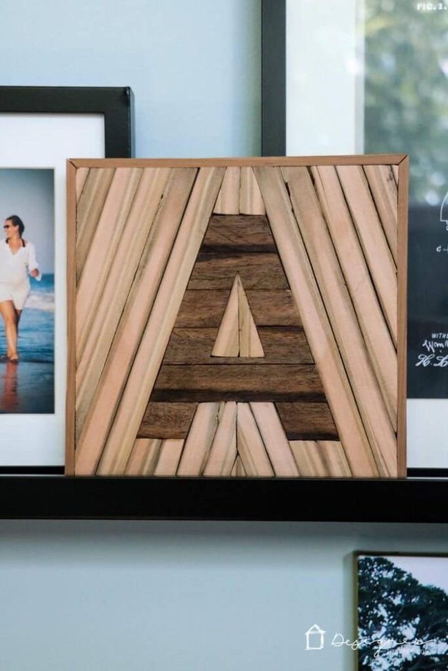 Layered Wood Letters Natural Grain