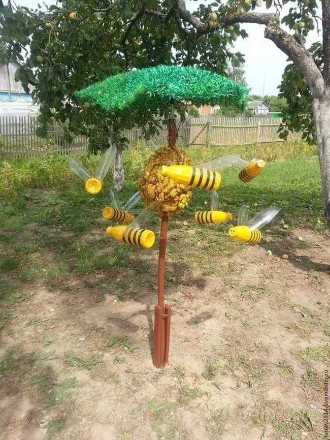 Colorful Bottle Bees Upcycled