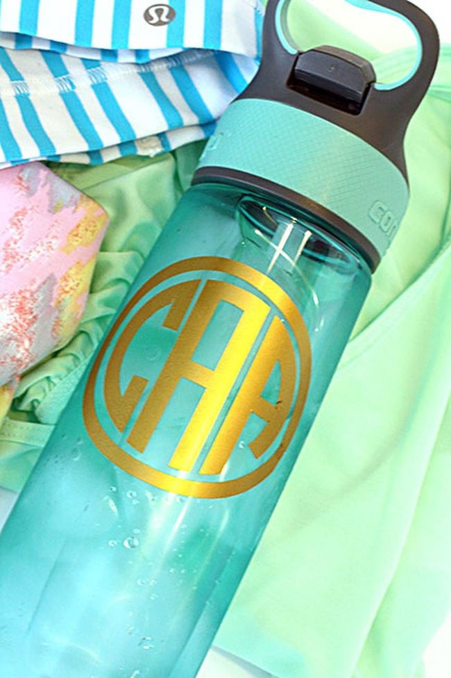 Gold Lettering Blue Bottle