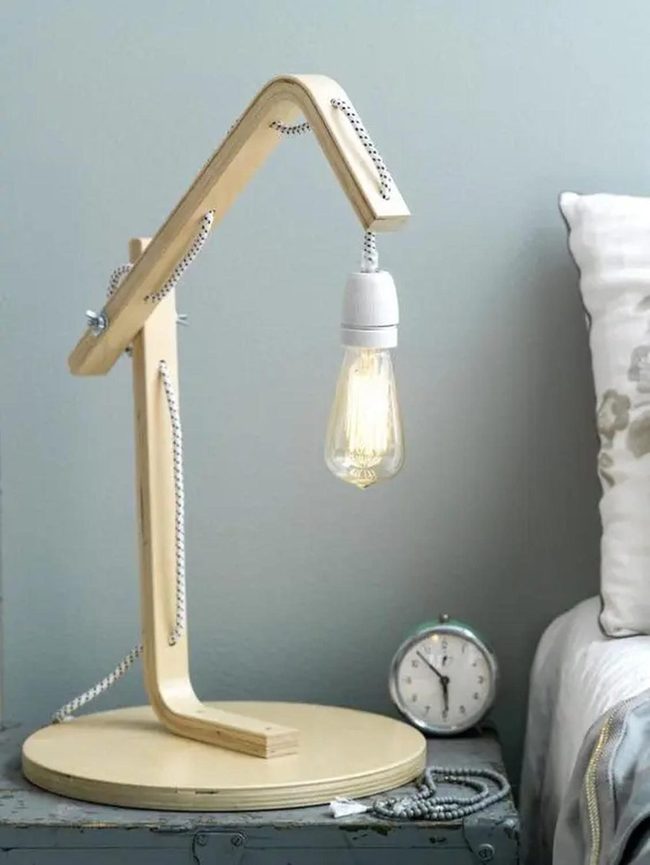 Handwrapped Wooden Lamp Nightstand