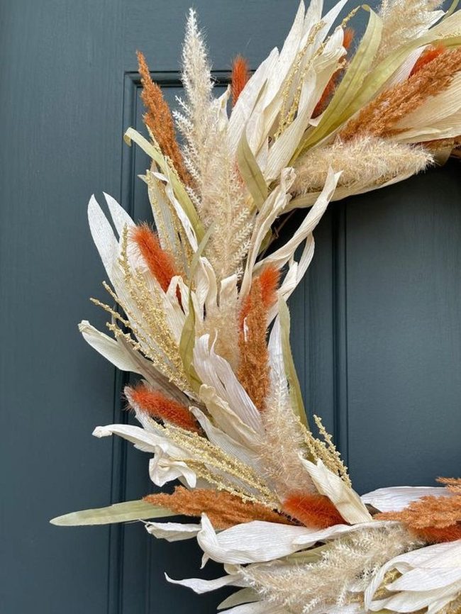 Dried Botanicals Golden Door Wreath