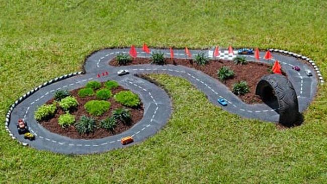 Backyard Racetrack Plastic Lanes