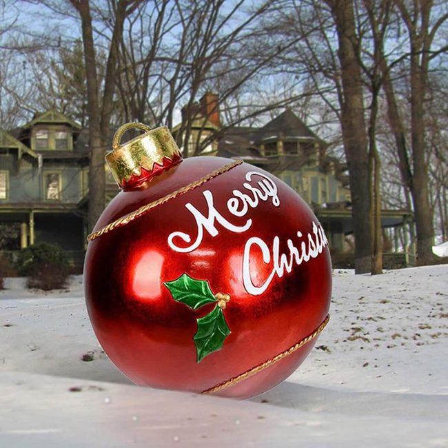 Metallic Red Script Ornament