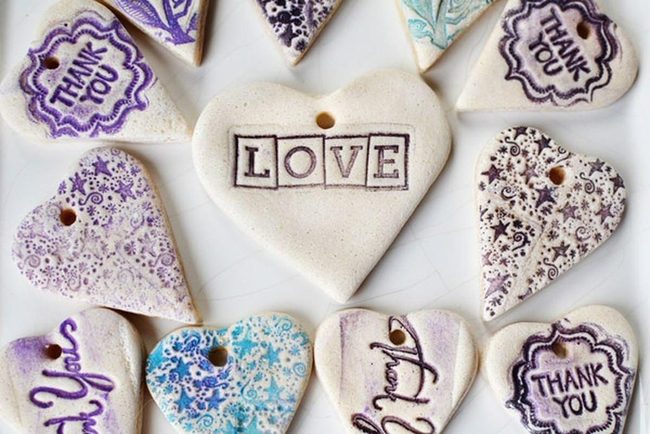 Purple Heart Ceramic Charms