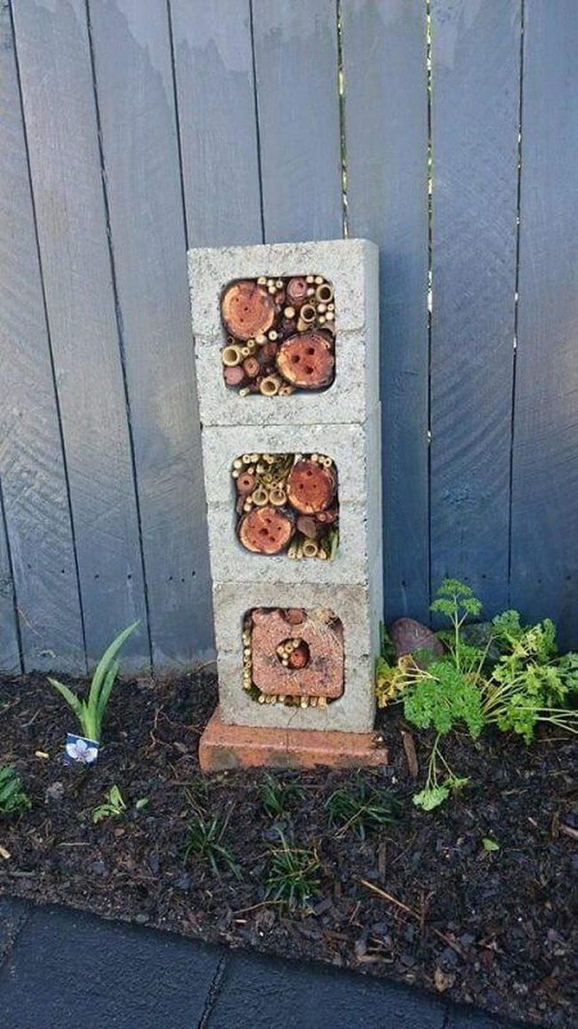 Stacked Wood Insect Shelter