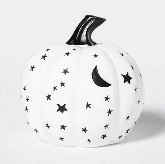 White Pumpkins Black Crescent Stars