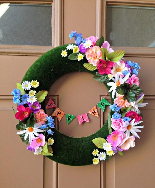 Colorful Petals Spring Door Statement