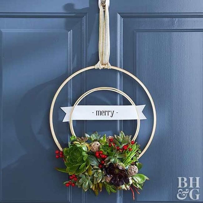 Blue Door Wooden Wreath
