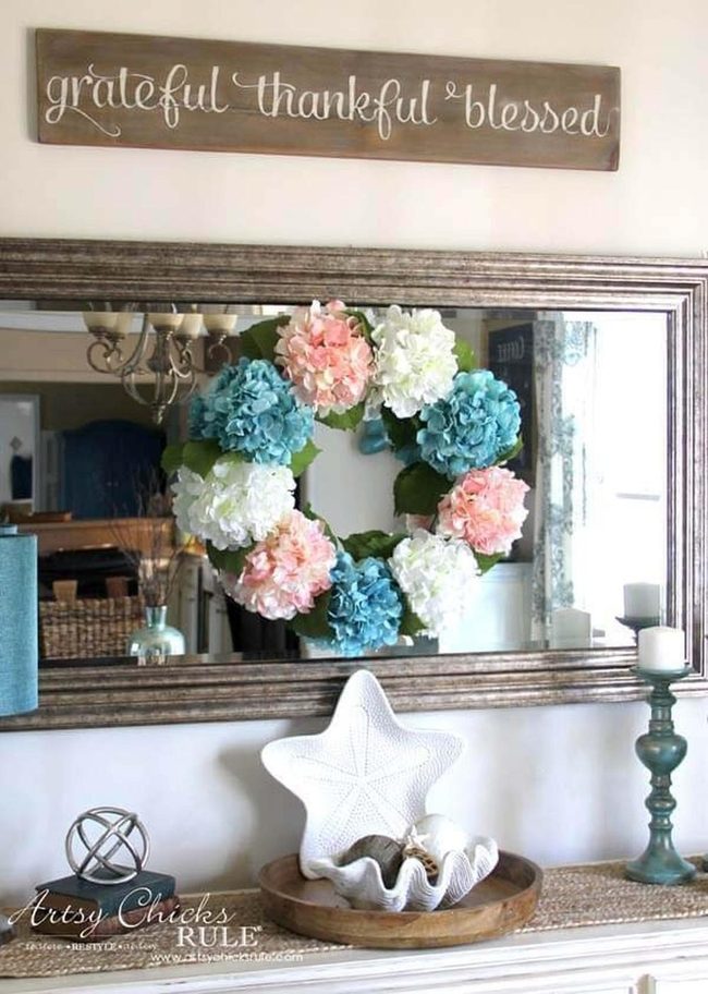 Three-Tone Hydrangea Bloom Wreath
