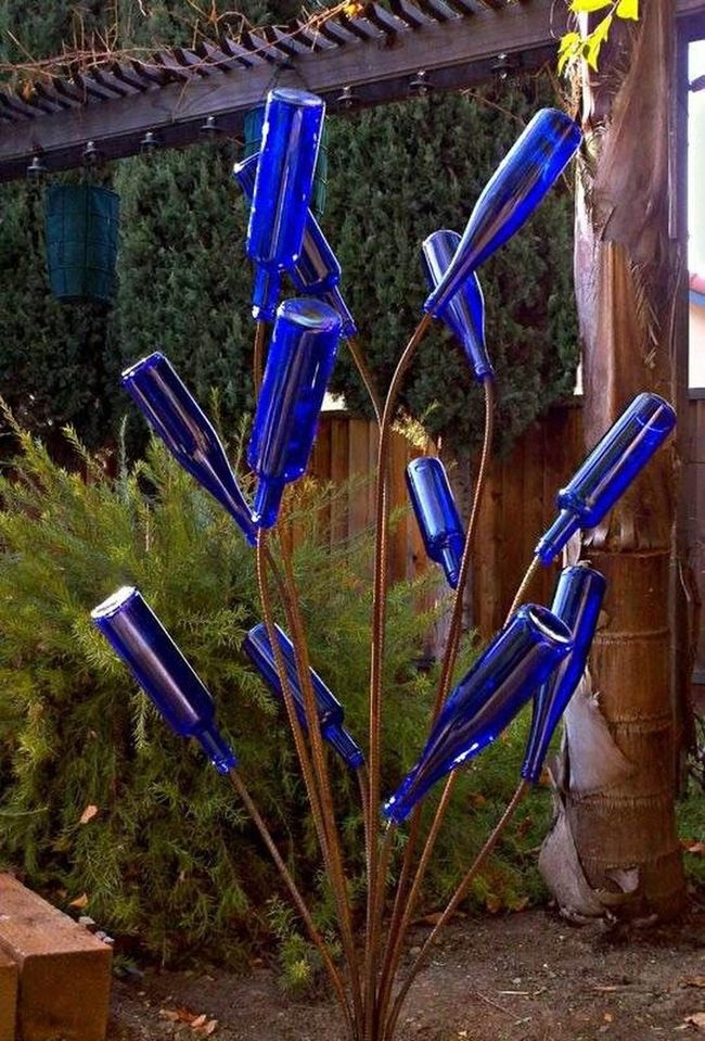 Blue Bottle Garden Sculptures