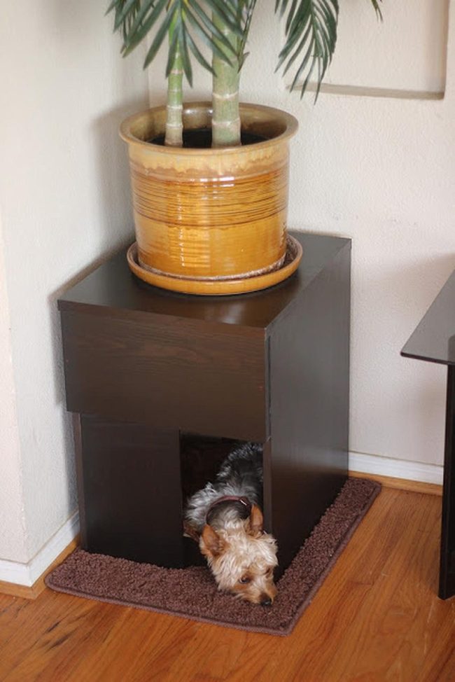 Dark Wood Dog Nook Table