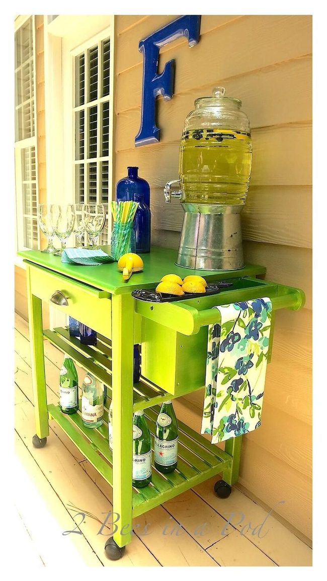 Bright Green Mobile Bar Station