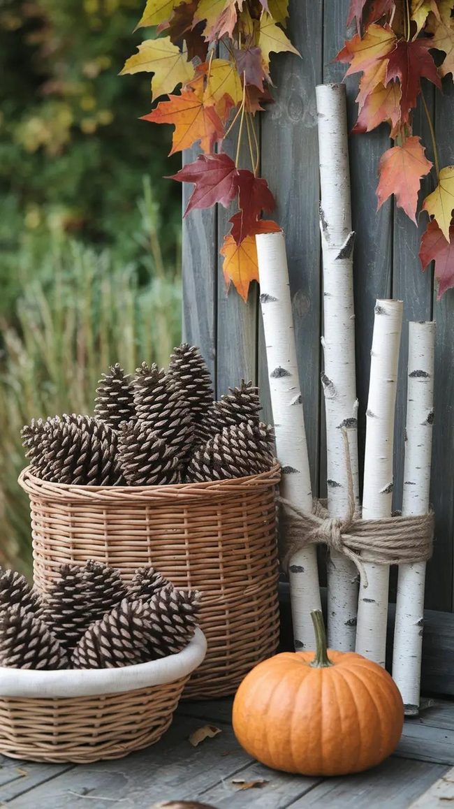 Gold-Dusted Pinecones For Autumn Porches