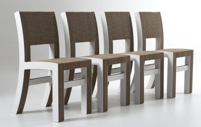 White Woven Dining Chairs