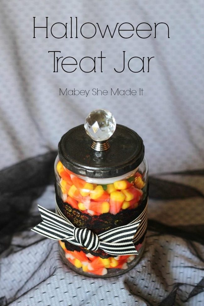 Candy Corn Lace Jars