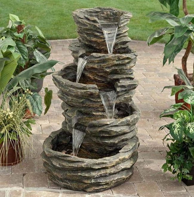 Stacked Pot Waterfall Fountain