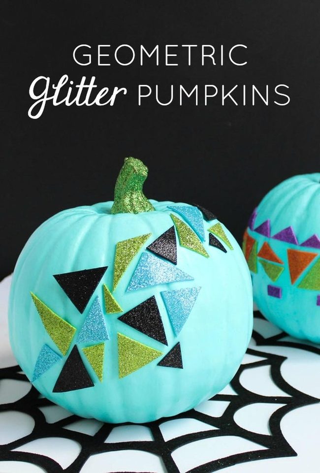 Blue Glitter Pumpkins With Sparkle