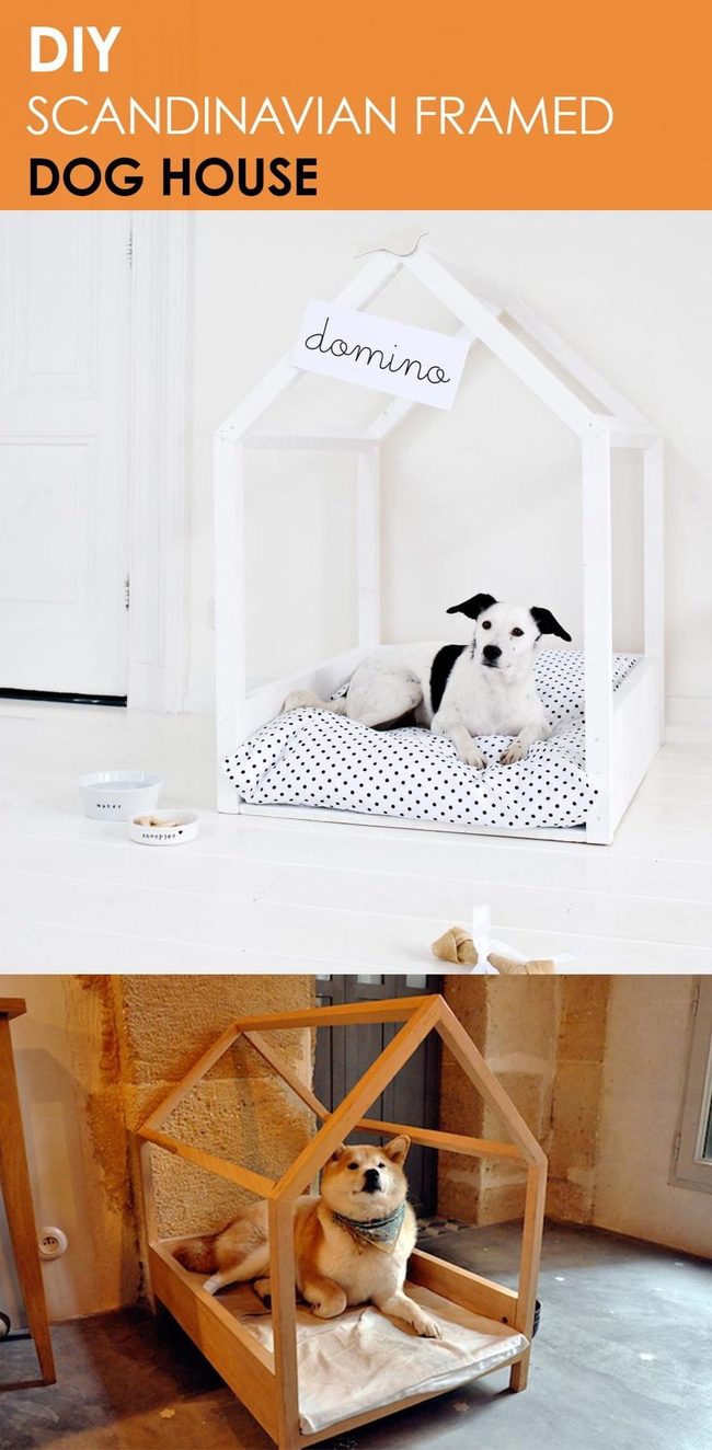 Wooden Doghouse Frame Bed